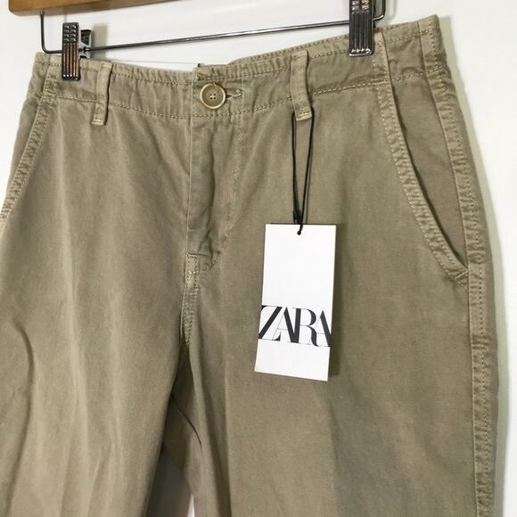 Zara The New Chino Desert Stone Pants 2 NWT - Picture 4 of 10